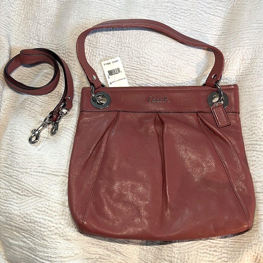 Coach Ashley Leather Hippee mauve color